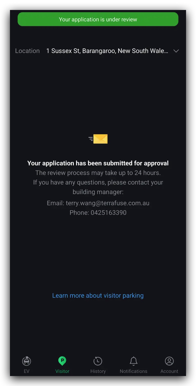 Application Submitted review