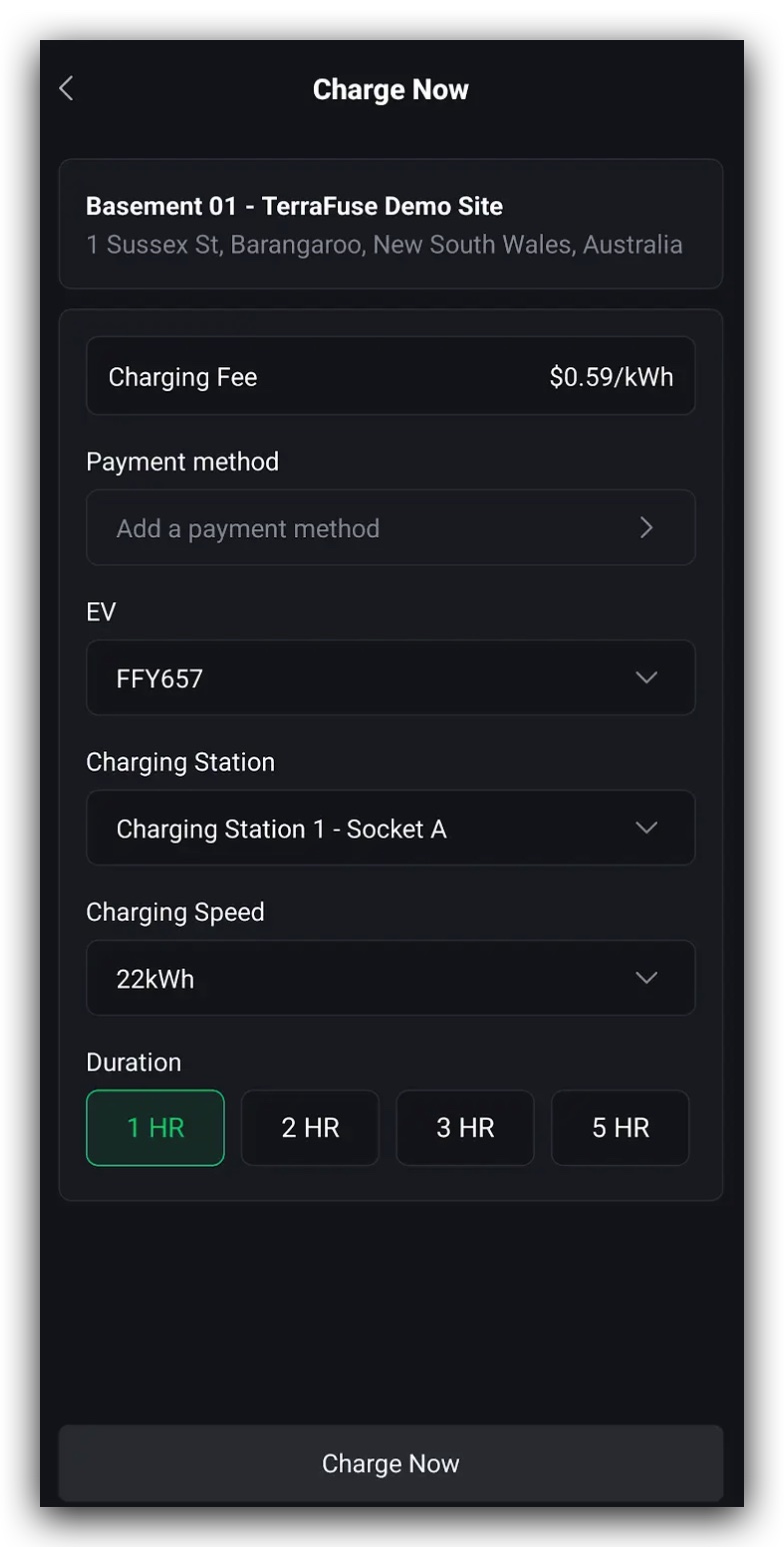 Form For Instant Charging