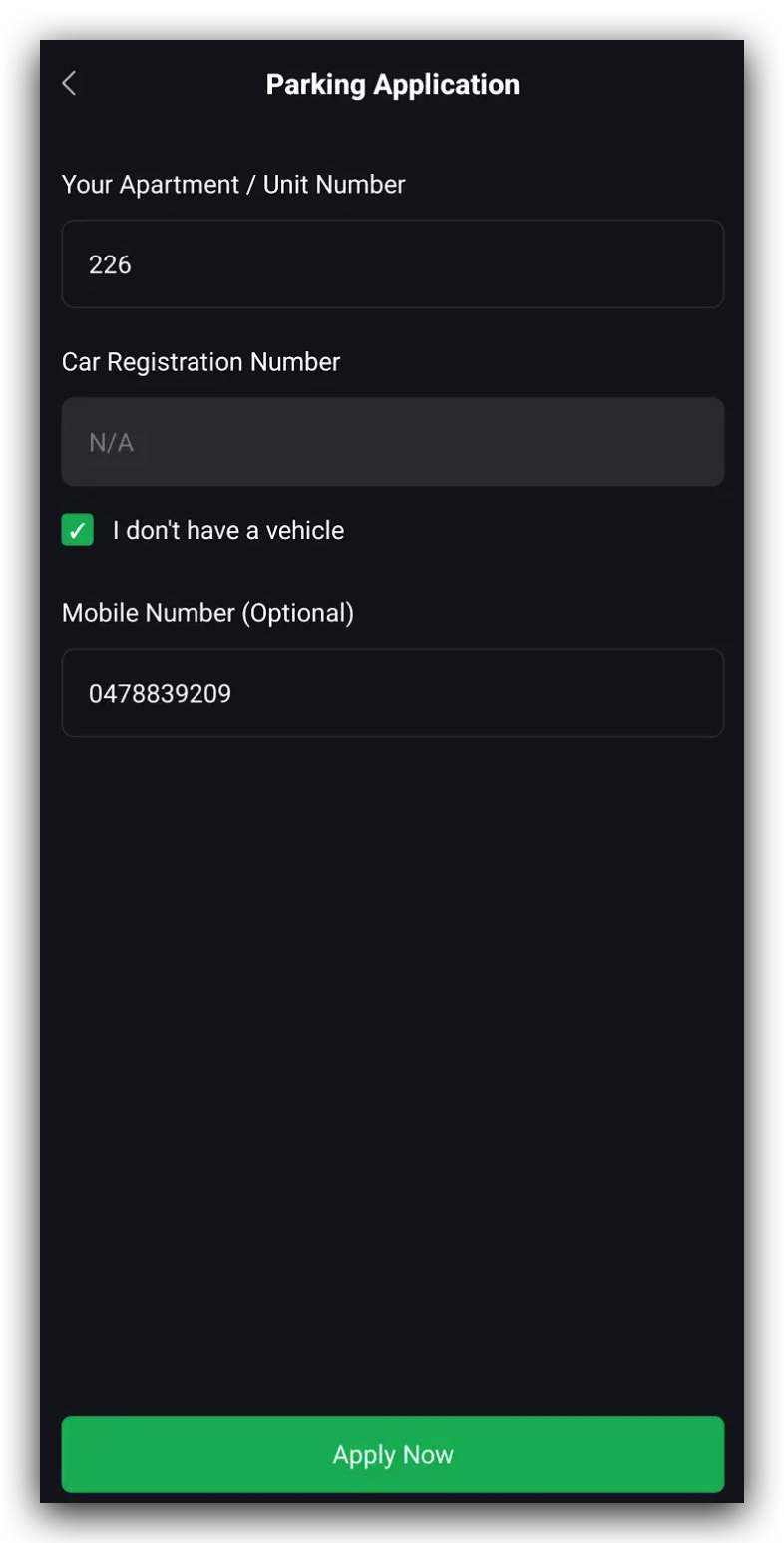 Filled Application for VPS